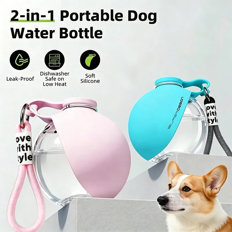 Portable Dog Water Bottle and Silicone Bowl