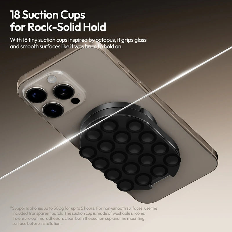 MA39 Maglock Suction Cup Phone Mount Desktop Stand for Iphone 17 16 15 14 with Suction Bottom for Wall Glass