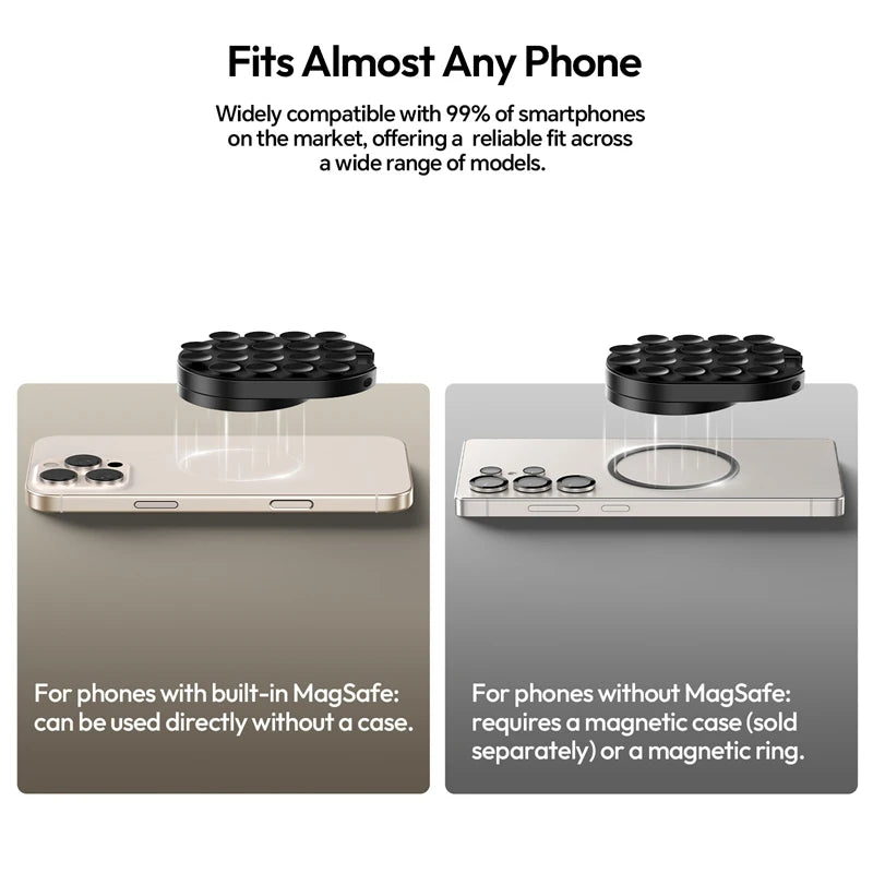 MA39 Maglock Suction Cup Phone Mount Desktop Stand for Iphone 17 16 15 14 with Suction Bottom for Wall Glass