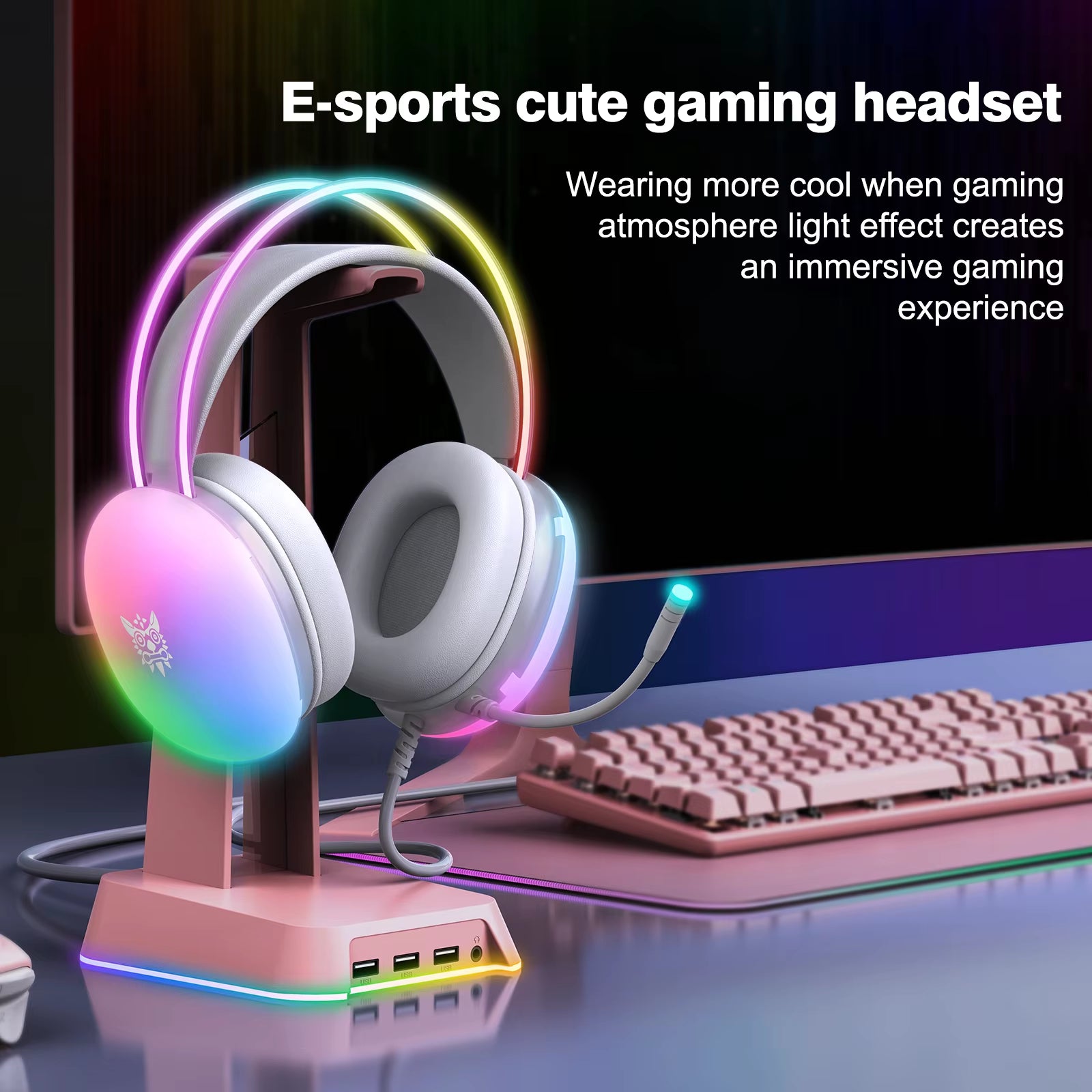Unleash Your Gaming Potential with the Full RGB Light Esports Headset and Wired Mouse Combo for Ultimate Performance