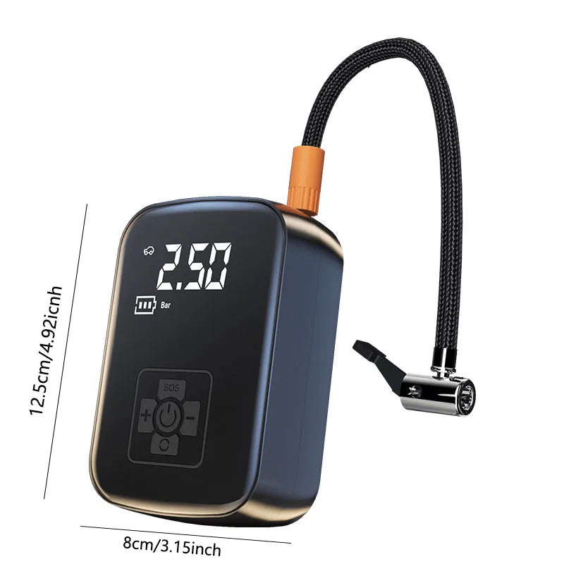 Powerful Wireless Car Air Compressor - Electric Tire Inflator for Motorcycles, Bicycles, Boats, and More!