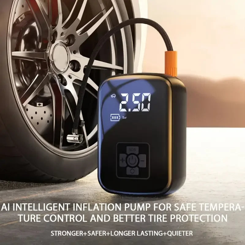 Powerful Wireless Car Air Compressor - Electric Tire Inflator for Motorcycles, Bicycles, Boats, and More!